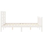 vidaXL Cadre de lit avec tête de lit blanc 120x200 cm bois massif