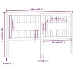 vidaXL Tête de lit Gris 166x4x100 cm Bois massif de pin