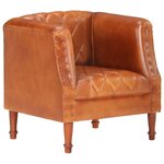 vidaXL Chaise cabriolet marron Cuir véritable de chèvre