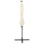 vidaXL Parasol de jardin en porte-à-faux et mât et lumières LED sable