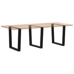 vidaXL Pieds de table à manger en V 3 pièces Noir 80 x (72-73 3) cm Acier