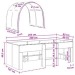 vidaXL Lit avec Tunnel 4 Pièces Blanc et rose Bois d'ingénierie