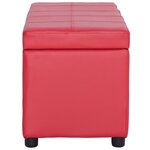 Banc banquette avec compartiment de rangement 116 cm rouge similicuir 02_0010737