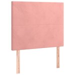 vidaXL Tête de lit à LED Rose 100x5x118/128 cm Velours