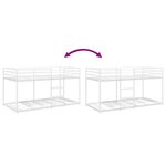 VidaXL Lit superposé sans matelas blanc 90x190 cm acier
