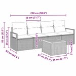 vidaXL Ensemble de canapé de jardin 5 Pièces Beige  gris clair Grand