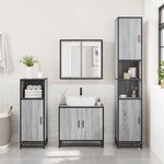 vidaXL Armoire de lavabo de salle de bain sonoma gris 65x33x60 cm