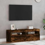 vidaXL Meubles TV 2 Pièces avec lumières LED Chêne fumé 60x35x40 cm