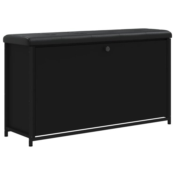 vidaXL Banc à chaussures avec tiroir rabattable noir 102x32x56 cm