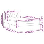 vidaXL Lit ottoman avec matelas et LED Bleu 120x200 cm Tissu
