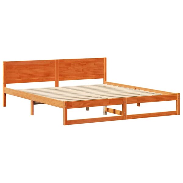 vidaXL Cadre de lit Marron ciré Bois de pin massif 200 x 200 cm Durable