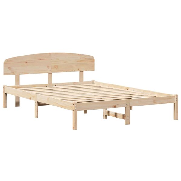 vidaXL Cadre de lit avec tête de lit 140x200 cm Bois massif Pin