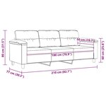 vidaXL Canapé à 3 places Gris clair 180 cm Tissu microfibre