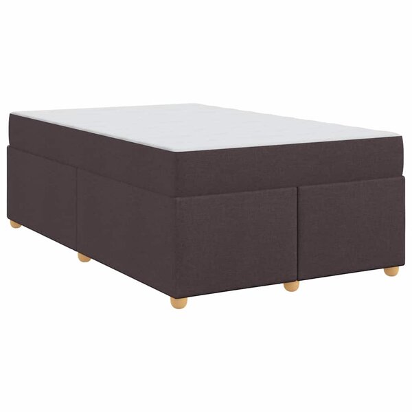 vidaXL Cadre de lit avec matelas Marron foncé 120 x 190 cm tissu