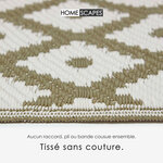 Tapis extérieur terrasse réversible - Tapis de jardin imperméable et résistant UV - May - Gris - 120x180 cm - HOMESCAPES