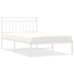 vidaXL Cadre de lit métal sans matelas et tête de lit blanc 100x200 cm