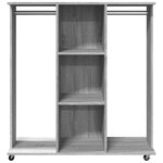 vidaXL Garde-robe avec roues sonoma gris 102x38x110 cm bois ingénierie