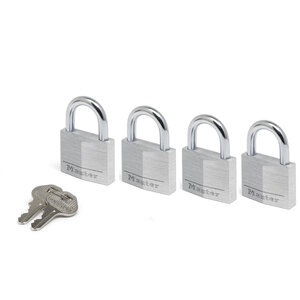 Lot de 4 Cadenas à Clé en Aluminium Massif  Gris  4 x 5 9 x 1 3 cm