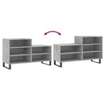 vidaXL Armoire à chaussures Gris béton 102x36x60 cm Bois d'ingénierie