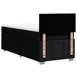 vidaXL Sommier à lattes de lit et matelas Noir 80x200 cm Tissu