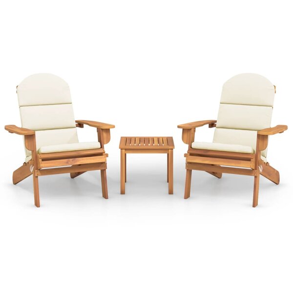 vidaXL Ensemble de salon de jardin Adirondack 3 Pièces bois acacia solide