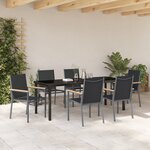 vidaXL Ensemble de salle à manger de jardin 7 pièces en textilène noir et acier
