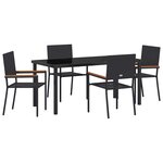 vidaXL Ensemble de salle à manger pour jardin 5 Pièces Noir Poly rotin