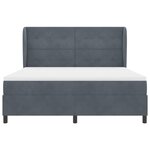 vidaXL Lit à ressorts avec matelas Gris foncé 200 x 180 cm Velours
