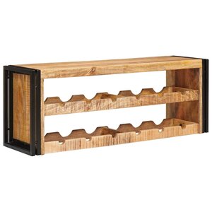 vidaXL Étagère à vin 100 x 45 x 33 cm Bois de mangue brut solide