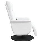 vidaXL Fauteuil inclinable de massage repose-pieds blanc similicuir