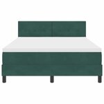 vidaXL Lit à ressort LED avec matelas Vert foncé 140 x 190 cm Velours