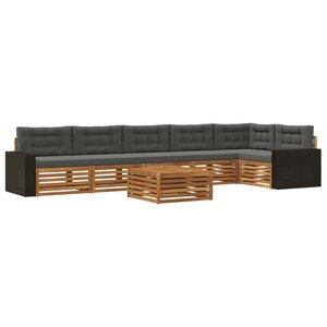vidaXL Ensemble de canapés d'extérieur 7 pc Naturel et Anthracite