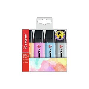 STABILO Surligneur BOSS ORIGINAL Pastel étui en PET de 4