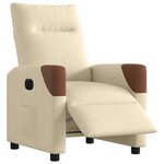 vidaXL Fauteuil inclinable électrique Crème Tissu