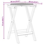 vidaXL Table de jardin pliante ronde Ø60x72 cm en bois d'acacia massif