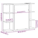 vidaXL Armoire à miroir de salle de bain vieux bois bois d'ingénierie