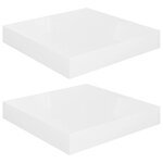 vidaXL Étagère murale flottante 2 Pièces Blanc brillant 23x23 5x3 8cm MDF