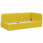 vidaXL Cadre de lit d'angle Jaune 90 x 200 cm Velours