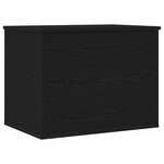 Coffre de rangement vidaXL avec couvercle en chêne noir 60x42x46 cm en bois semi-massif