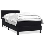 vidaXL Sommier à lattes de lit avec matelas noir 90x210 cm velours