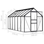 vidaXL Serre Anthracite Aluminium 7 03 m²