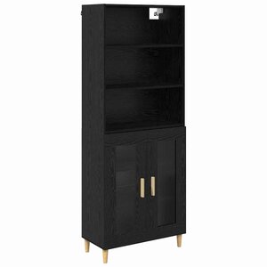 vidaXL Haut Armoire Chêne noir 69 5 x 34 x 180 cm Bois d'ingénierie