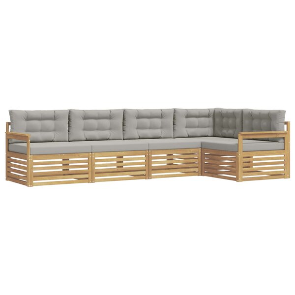 vidaXL Ensemble de canapés d'extérieur 6 pc Blanc et gris clair