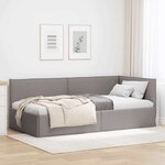 vidaXL Cadre de lit d'angle avec tête de lit Taupe 80 x 200 cm tissu