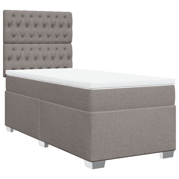 vidaXL Sommier à lattes de lit avec matelas Taupe 80x200 cm Tissu
