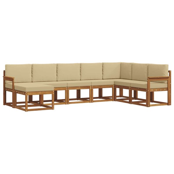 vidaXL Ensemble de canapés d'extérieur 8 pc Naturel et Beige