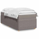 vidaXL Sommier à lattes de lit avec matelas Taupe 100x200 cm Tissu