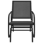 vidaXL Chaises oscillantes de jardin lot de 2 noir 61x76x87 cm