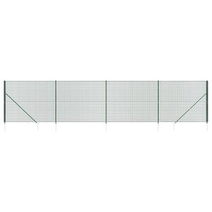 vidaXL Clôture en treillis métallique et piquet d'ancrage vert 1 8x10m