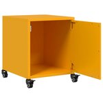 vidaXL Tables de chevet 2 Pièces jaune moutarde 36x39x43 5 cm acier